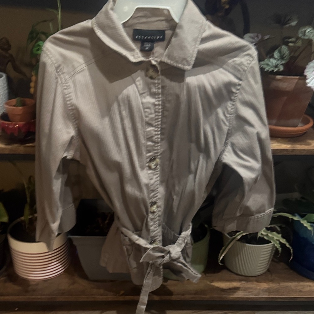 Attention Beige Button-Up Shirt